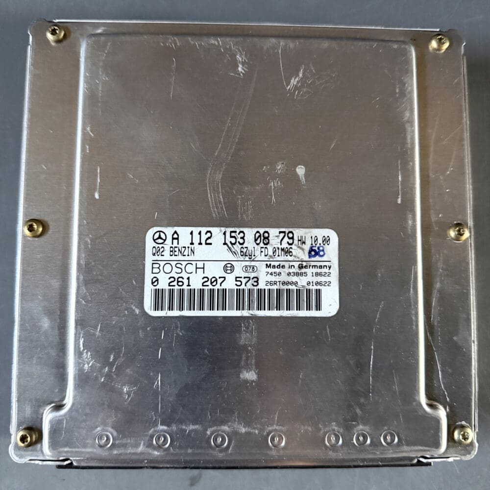 Used Mercedes-Benz A1121530879 M112 ECM - actual unit label and casing