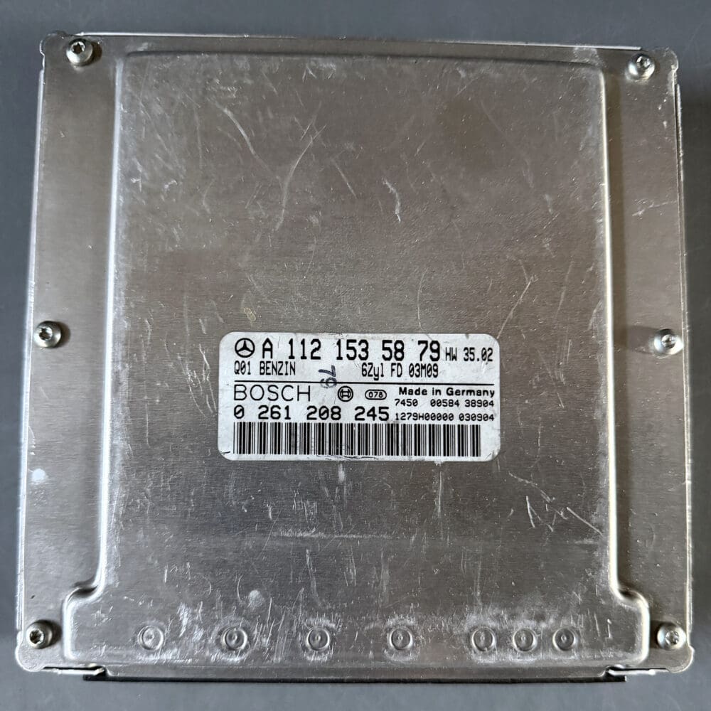 Used Mercedes-Benz A1121535879 M112 ECM - actual unit label and casing