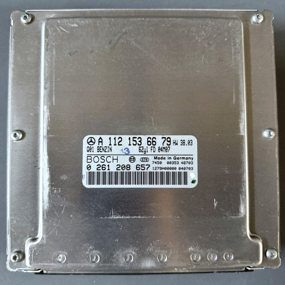 Used Mercedes-Benz A1121536679 M112 ECM - actual unit label and casing