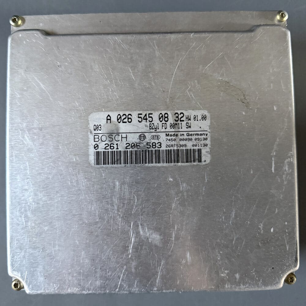 Used Mercedes-Benz A0265450832 M113 ECM - actual unit label and casing