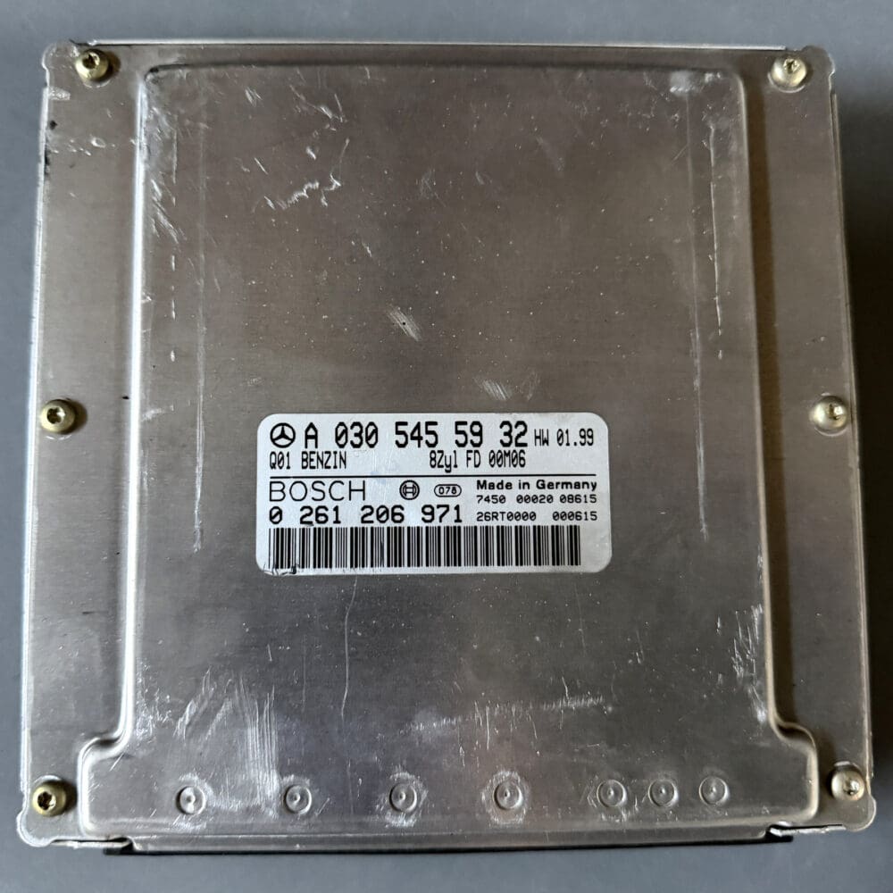 Used Mercedes-Benz A0305455932 M113 ECM - actual unit label and casing