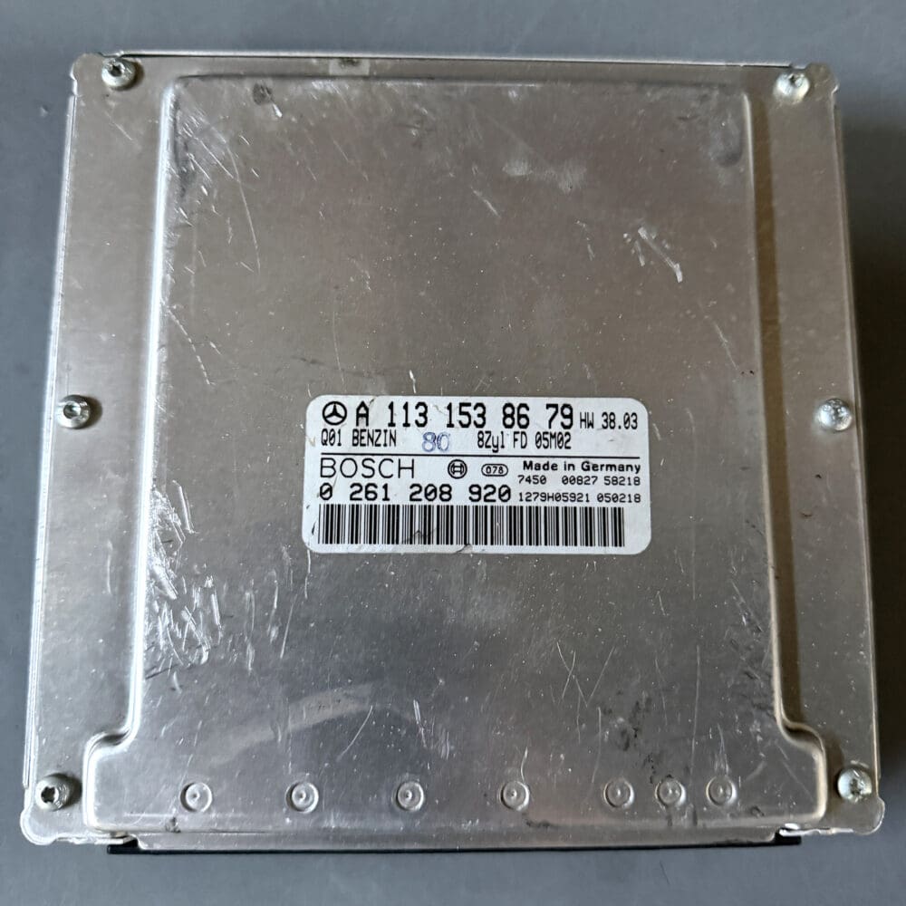 Used Mercedes-Benz A1131538679 M113 ECM - actual unit label and casing