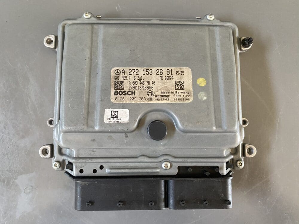 Mercedes-Benz A2721532691 Bosch 0261209203 ME9.7 used ECM on gray bench