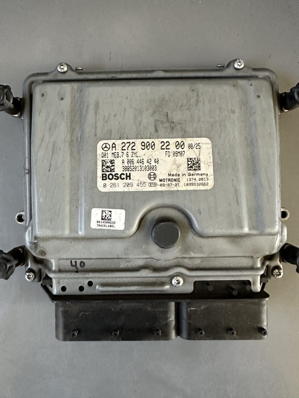 Mercedes-Benz A2729002200 ECM factory label