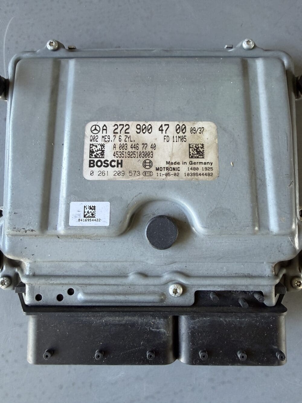 Mercedes-Benz A2729004700 ECM factory label
