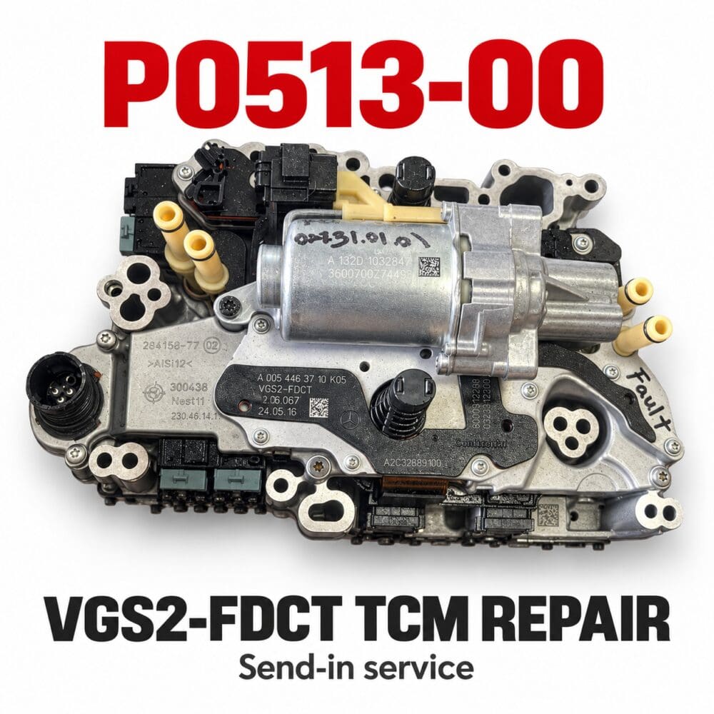 Mercedes VGS2-FDCT TCM repair service for fault P0513-00